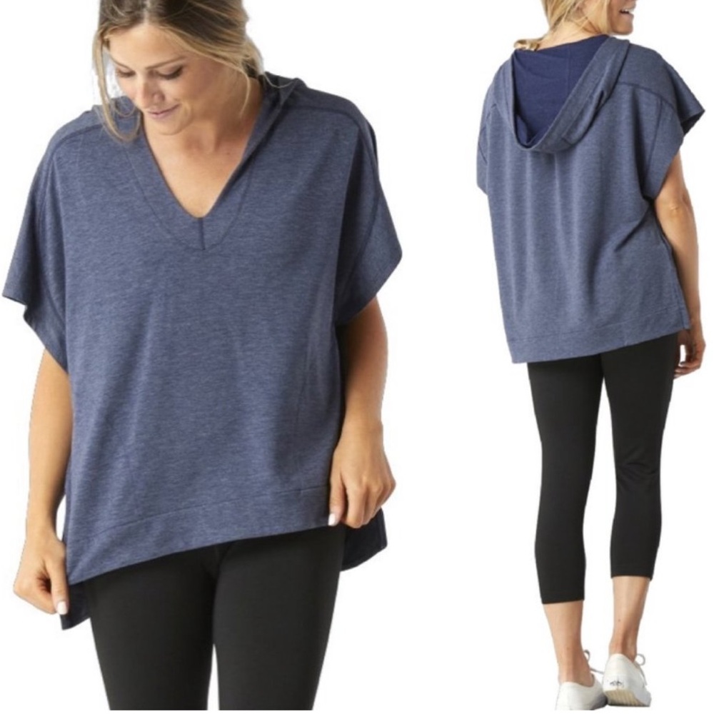 Smartwool Women’s Active Reset Hooded Pullover Deep Navy Heather Size Small NEW